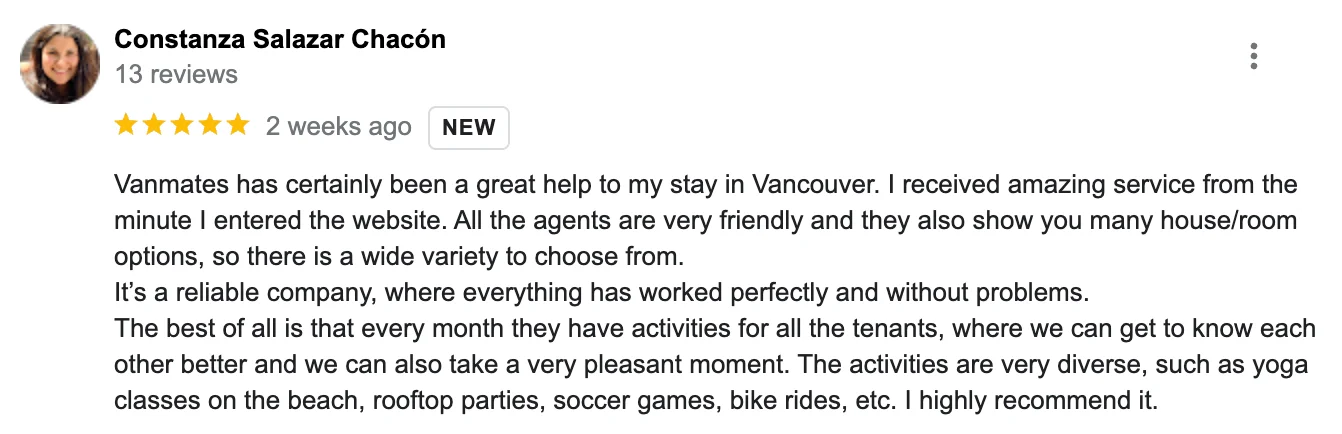 vanmates accommodation student housing review